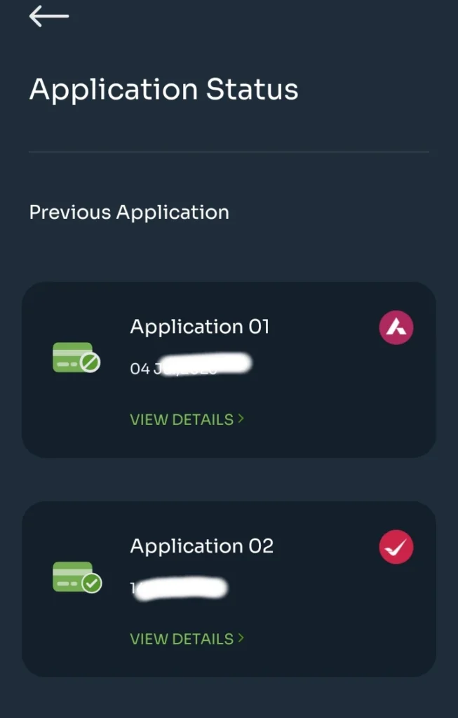 Kiwi credit card status