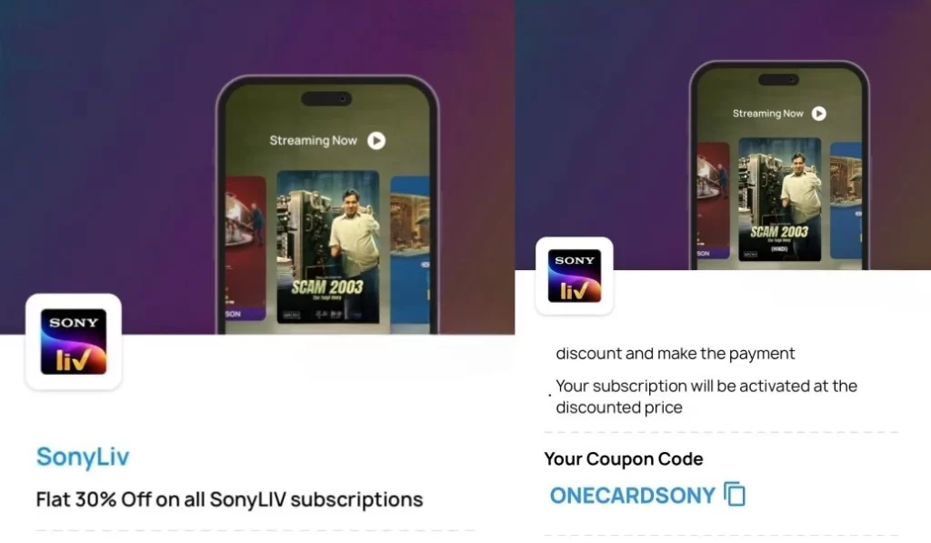 Sony liv offer on OneCard 