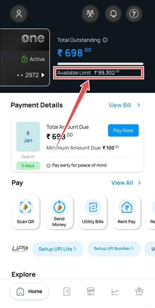 OneCard limit