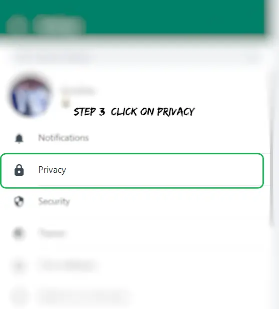 step 3 click on privacy 