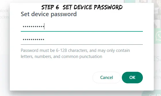step 6 set device password