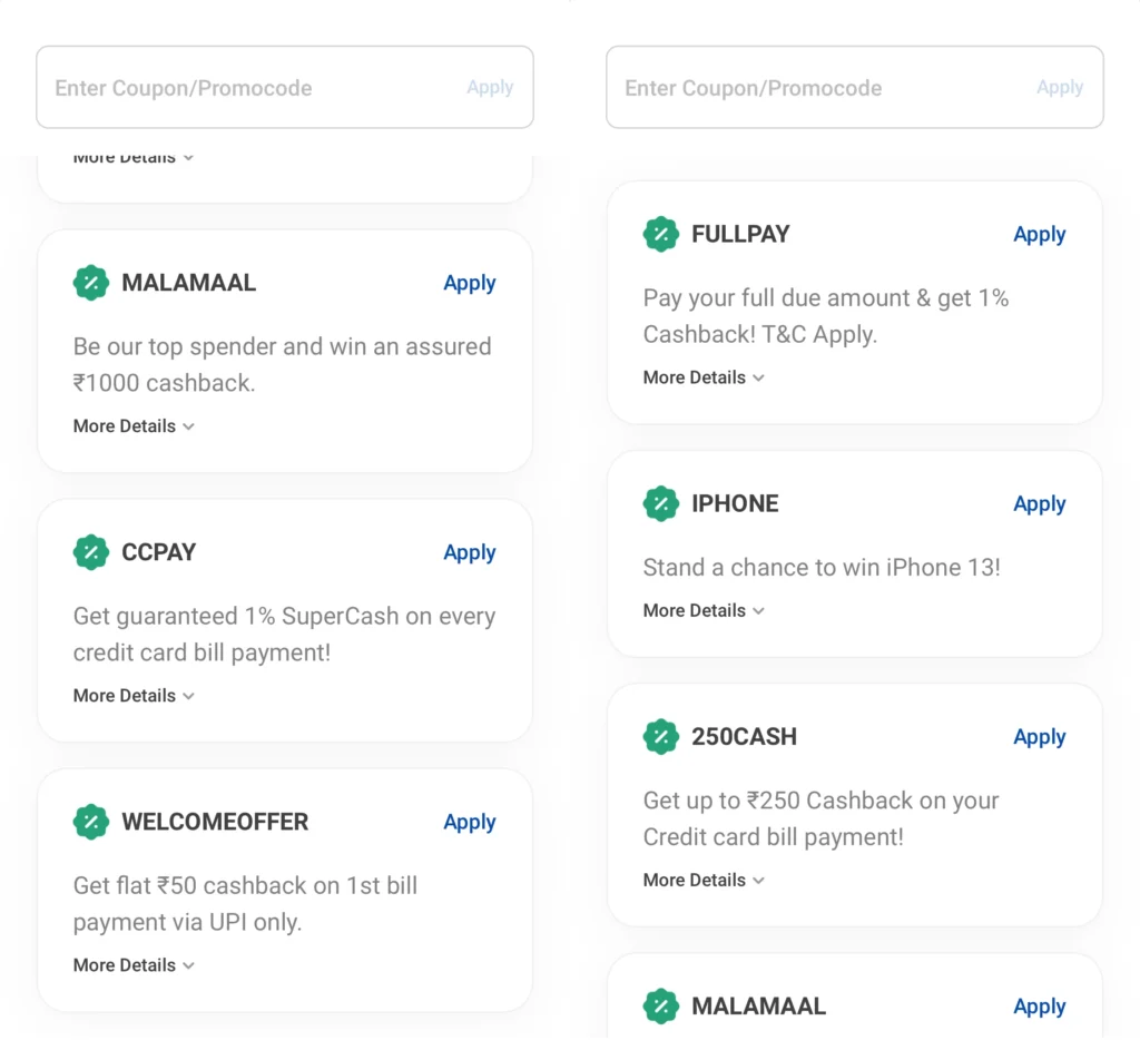 Mobikwik cc bill payment coupon codes