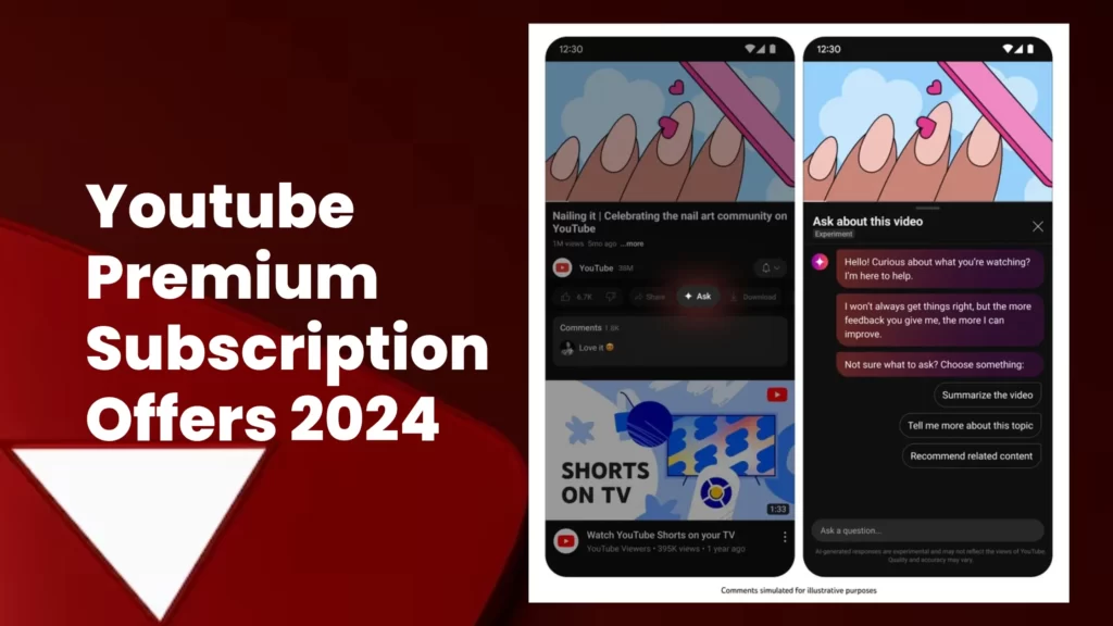 YouTube premium subscription offers banner image