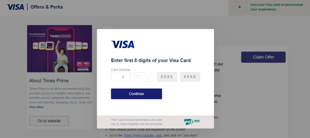 Free Times Prime with Visa Signature credit card