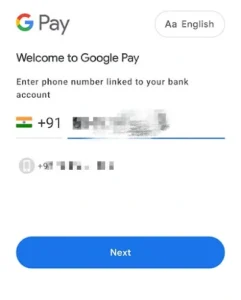 Enter phone number on Google Pay