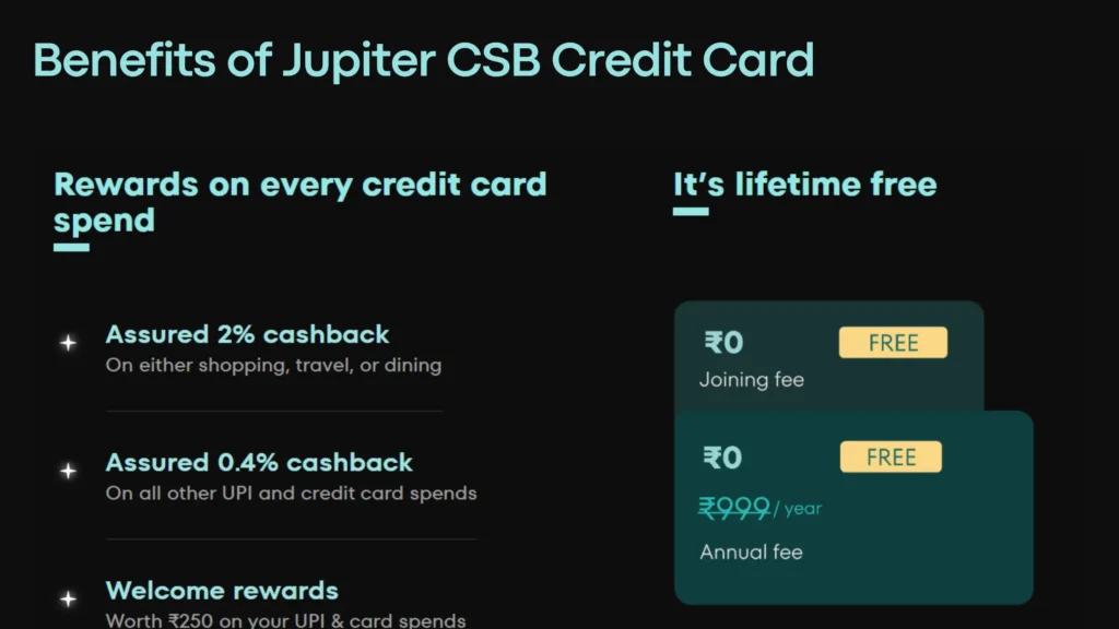 Benefits of Jupiter credit card 