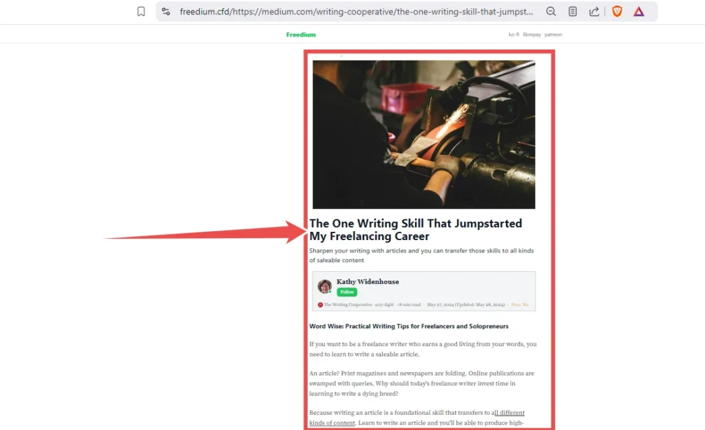 Unlocked Medium Premium article