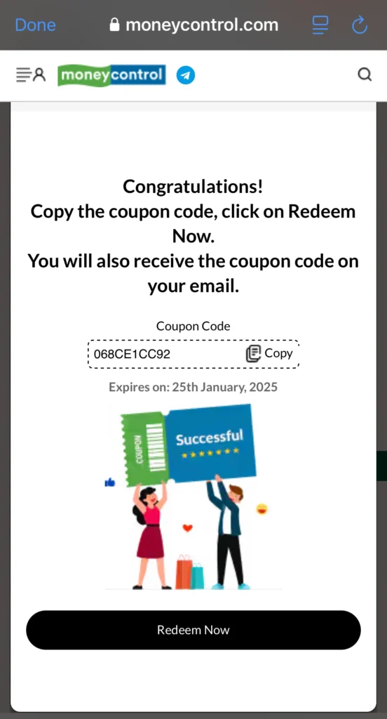 Congratulations! You have won voucher