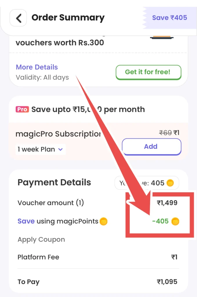 Magic coin usage