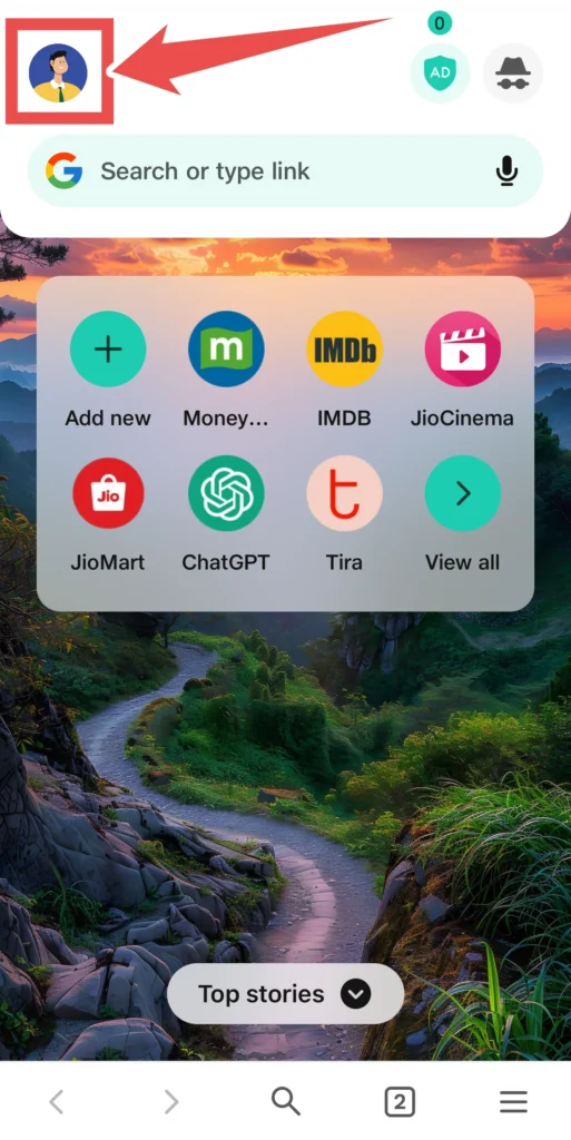 Profile icon on Jiosphere