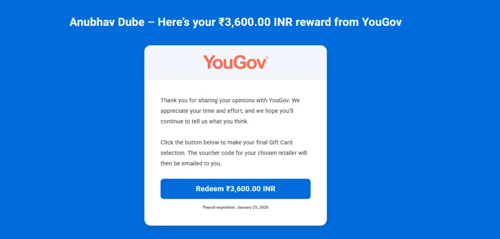 Redeem YouGov survey