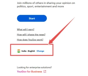 Select region on YouGov