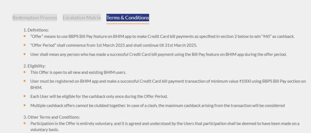 BHIM credit card offer