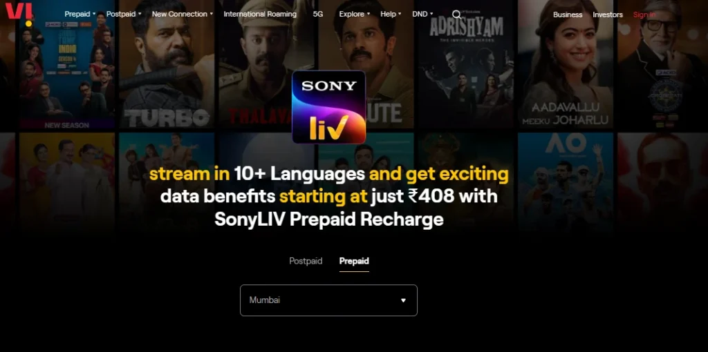 VI Plans Sony LIV