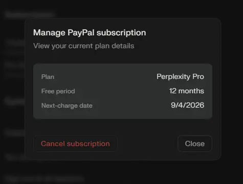 Cancel Perplexity Subscription