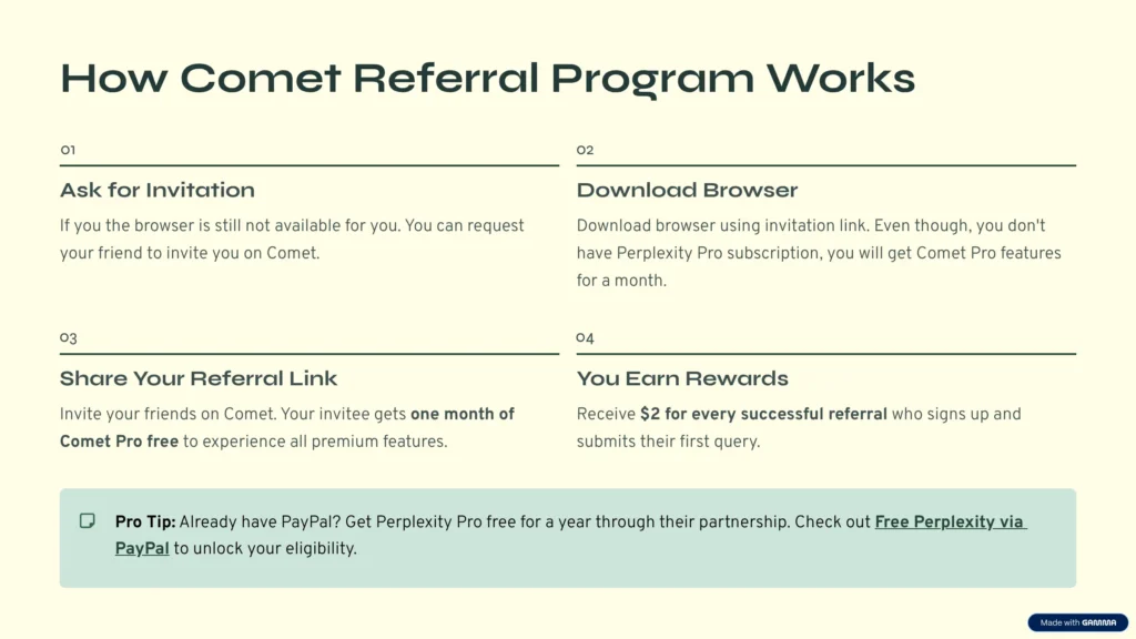 How Comet referral program works