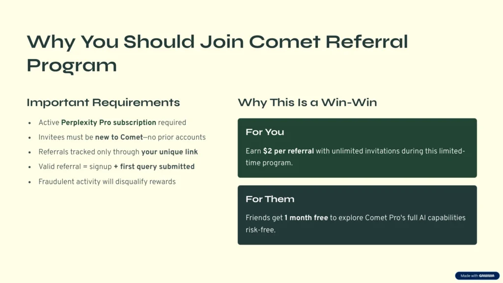 Why you should join Comet Refer & Earn